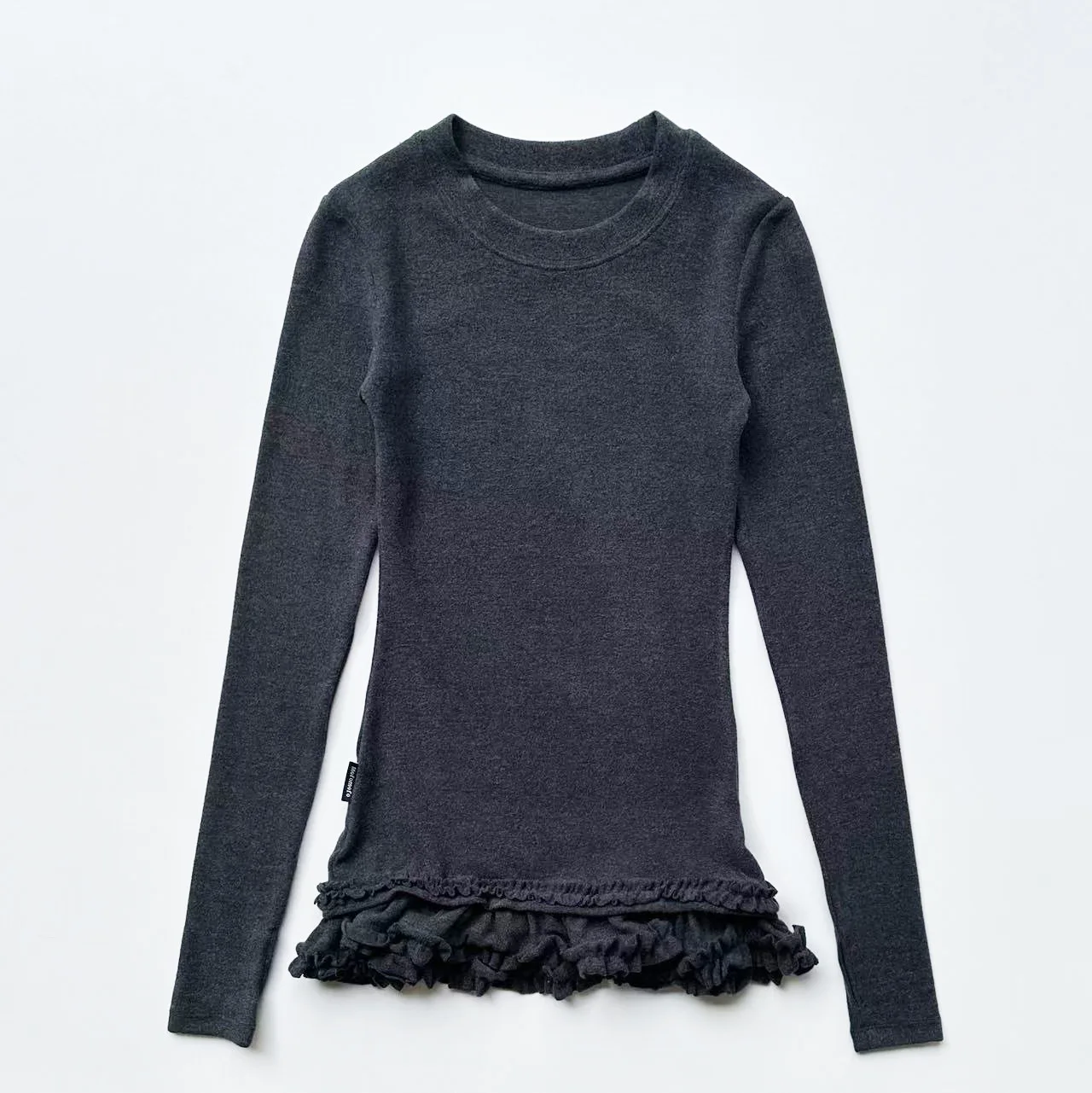 

Облегающая футболка с длинным рукавом и кружевной отделкой, базовая рубашка в корейском стиле, женская хлопковая утепленная зимняя модная повседневная кофта