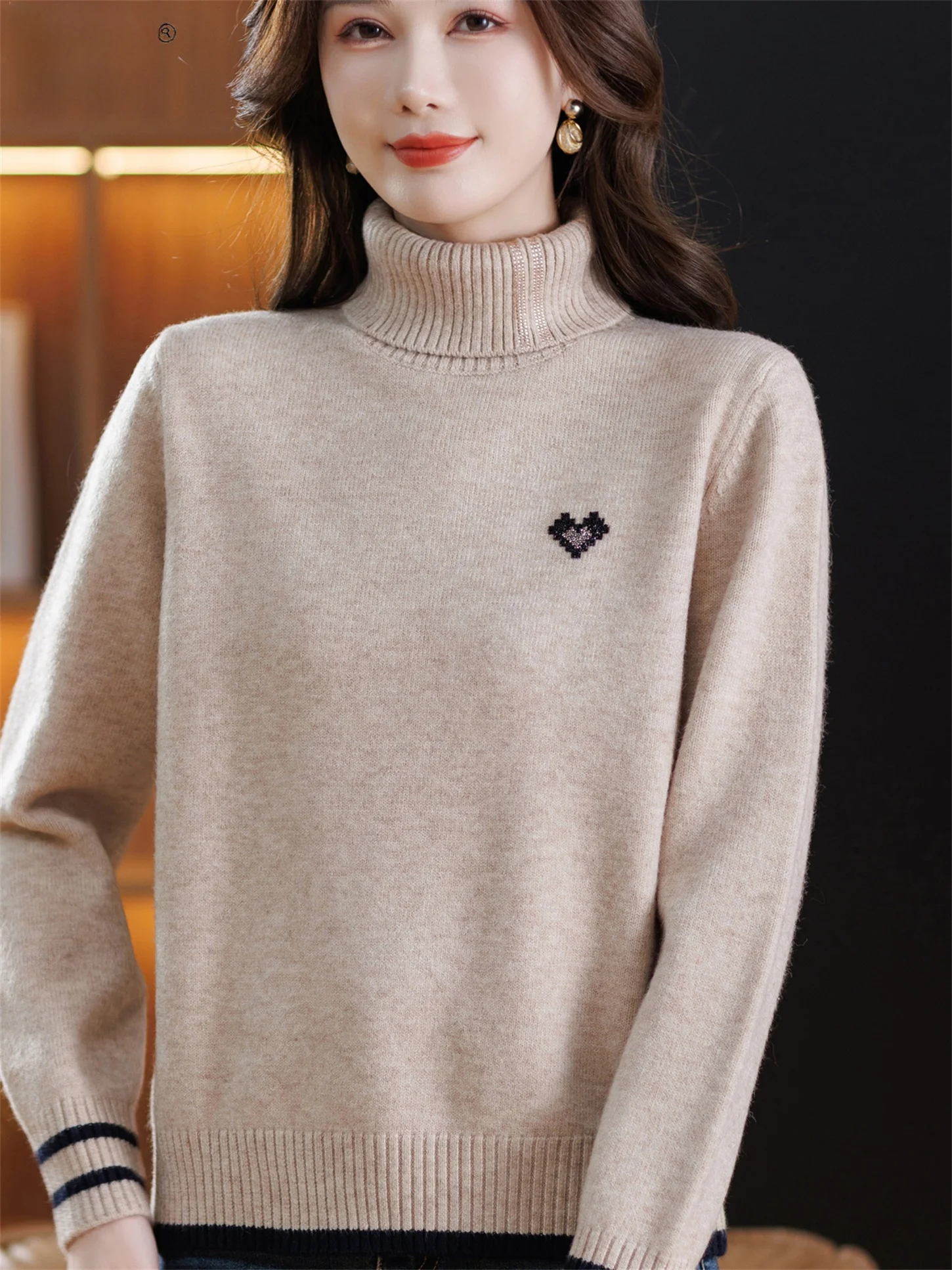 

Утягивающий высокий вязаный шерстяной топ, внутренняя одежда, модный цвет, Blo Base irt для мамы, осень-зима, Новое поступление, большие размеры