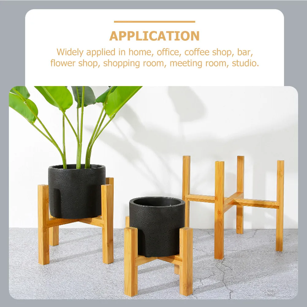 Wood Flower Pot Holder Heavy Duty Solid Wood Plant Stand for Indoor Outdoor Use Balcony Garden Living Natural Decor