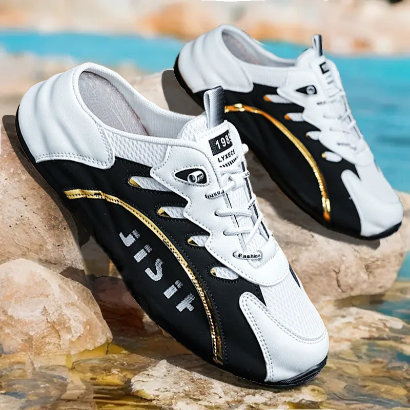 Fashion Soft-soled Half Slippers 2026 New New Men's lightweight Non-Slip Breathable Slippers Versatile Casual Shoes Plus Size 48