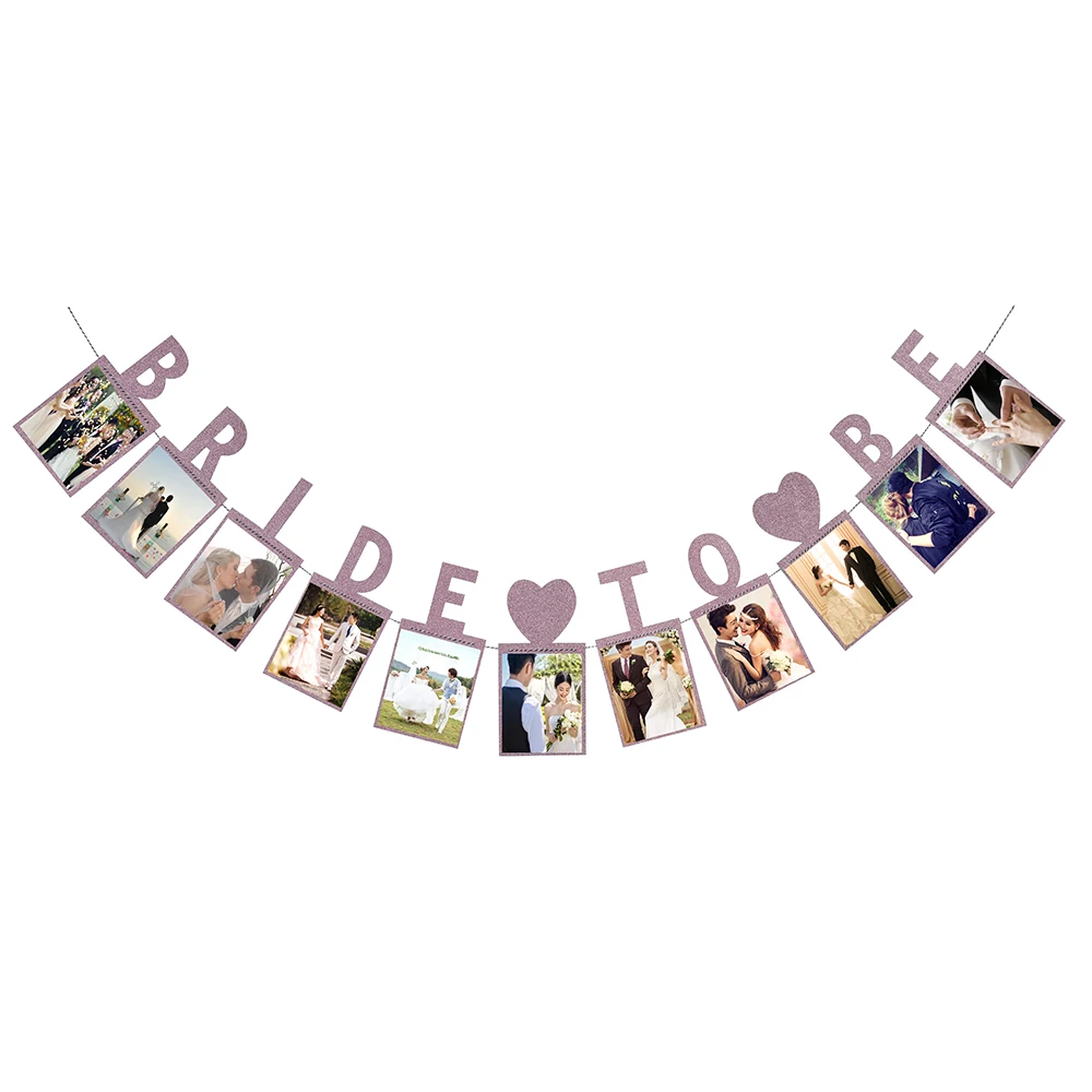 1 Packung Papier-Banner „Bride To Be“ für Junggesellinnenabschied, Partygirlande, DIY Brautparty-Wimpelkette, Hochzeitsdekorationszubehör – Detail 6
