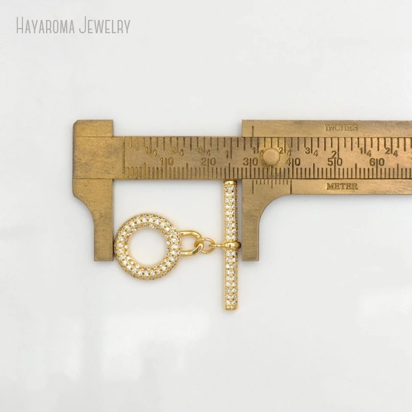 10Pcs Invisible Setting Gold Color Copper Round Coin Shape Circle Ot-buckle Wholesale Accessory Clasps FC50995 image 3