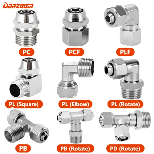 Accesorios Neumáticos de cobre, accesorio de aire OD 4 6 8 10 12 mm, rosca 1/8 3/8 1/2 ""1/4"" conector rápido BSP para conectores de tubo de manguera