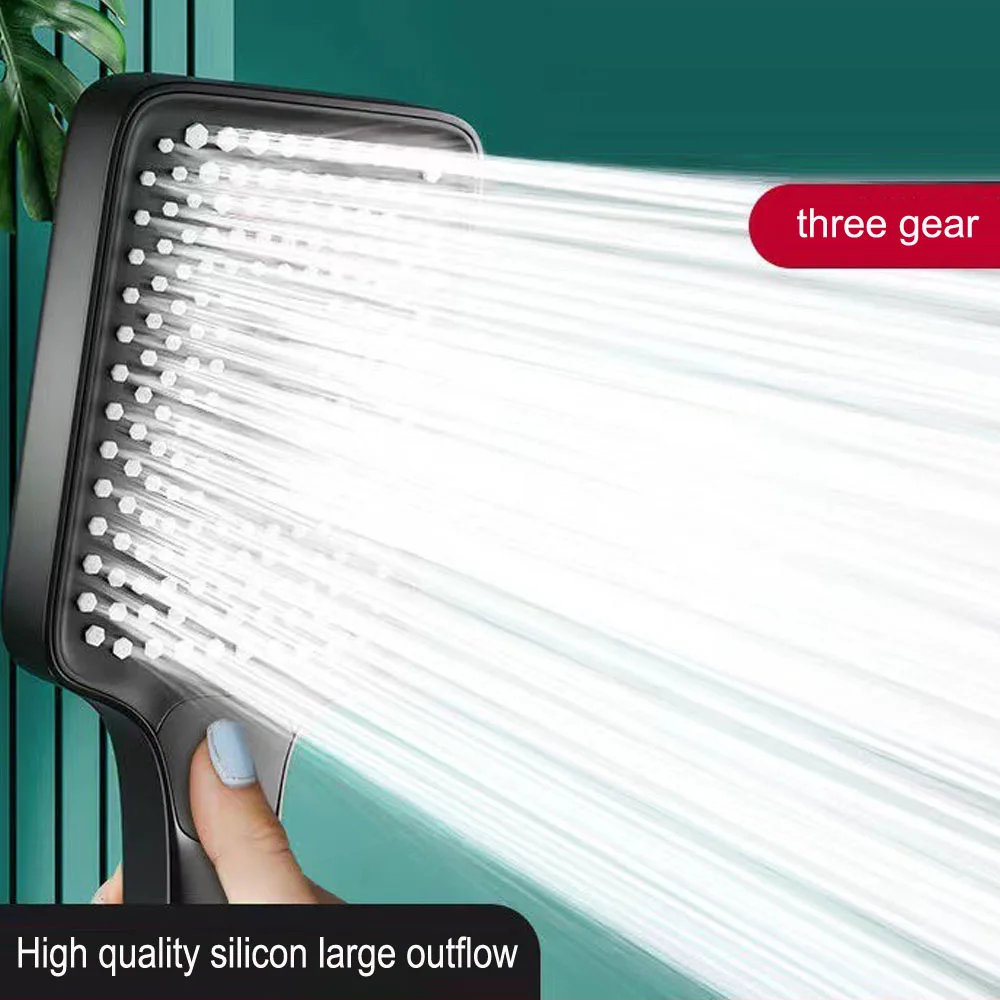 

3 Mode Adjustable Shower Head Rainfall Shower Large Flow Showerhead High Pressure Water Saving Shower Mixer Bathroom Accessories