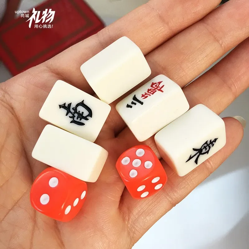 Train Travel Chinese Mahjong Small Mini Cute Resin Professional 144 Set Gambling Pocket Mahjong Juegos De Mesa Family Games