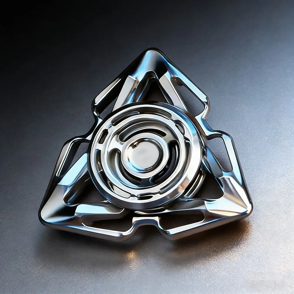 LQ EDC Ling Feng Fidget Spinner Edelstahl Titan Zirkonium Gyro Dreiblattiger Fidget Spinner Angstlinderung Gadgets