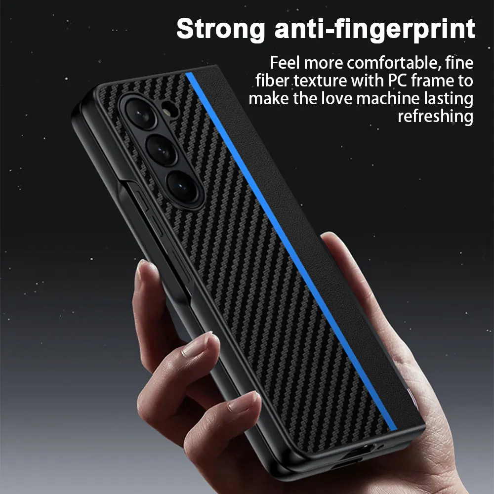 Ultra-thin Carbon Fiber Kevlar Texture Phone Case For Samsung Galaxy Z Fold 5 Four Corner Anti-fall Anti-scratch Protective Case