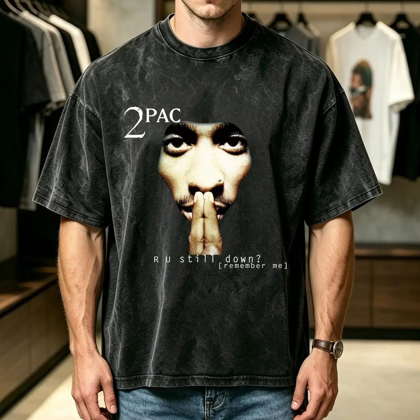 washed T Shirt 2 PAC R U STILL DOWN NEW BLACK All Size S 3XL for fans vintage Washed graphic homme Casual Stretched Breathable
