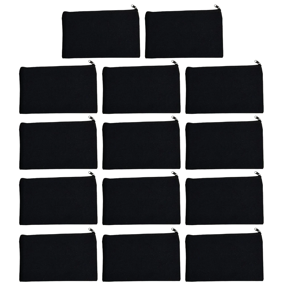 

14Pcs Canvas Pencil Bags Doodle Pencil Pouches Smooth Zipper Stationery Case Small Portable Organizer Bags for Travel
