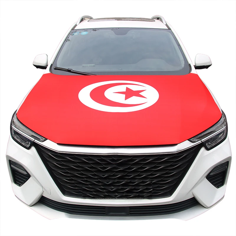 Tunisia Flag Car Engine Hood Cover National Flag For Vehicle Decoration