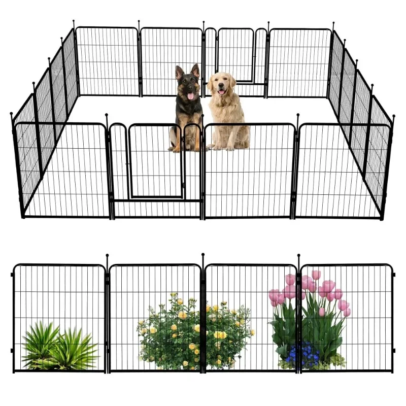 

Dog Playpen Outdoor, 16 Panel Pet Fence 32" Indoor,Pet Barrior for Large/Medium/Small Dogs, Heavy Duty Pet Exercise Pen