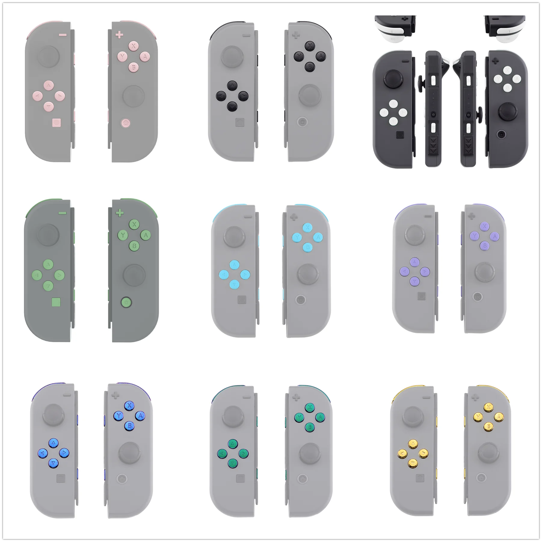 eXtremeRate Pełny zestaw przycisków z narzędziami do przełączników NS JoyCon i Switch OLED Joycon ABXY Klawisze kierunkowe SR SL L R ZR ZL Trigger