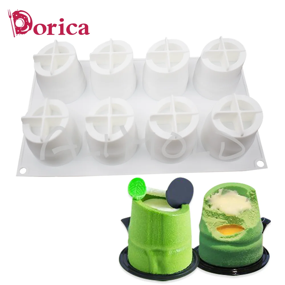 

Dorica 8 Holes Bamboo Design Chocolate Silicone Mousse Cake Mold Fondant Soap Mould Cake Decorating Tools Kitchen Bakeware
