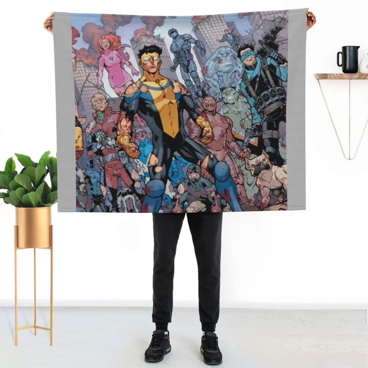 Invincible Throw Blanket valentine gift ideas Personalized Gift Bed linens bed plaid decorative blankets and throws Blankets