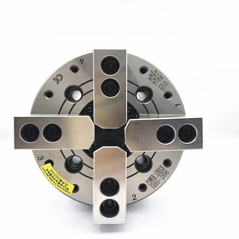 5/6/8/10/12 Inch Hollow Four-jaw Hydraulic Chuck Oil Pressure Power Chuck 4 Jaws  Full Steel Body Lathe Fixture