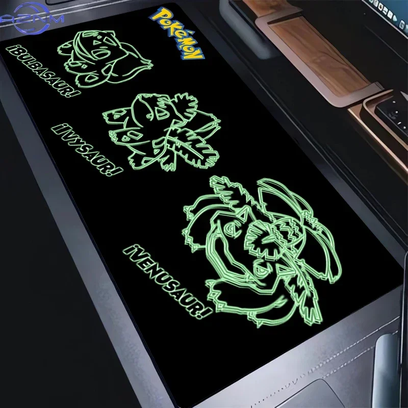 Computer Varmilo Keyboard Mouse Pad  P-Pokemon Bulbasaur Anime Gaming Accessories Table XXL Carpet Desk Mat Soft Mousepad