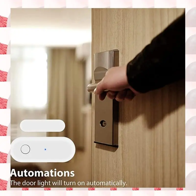 ABGN Smart Door Sensor Wifi Wireless Window Sensor Real-Time Message Notification Compatible With Alexa Google Assistant