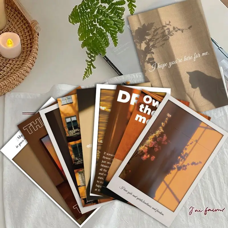 10 New Postcards Between Light and Shadow High-end Atmosphere Background Props Indoor Desktop and Wall Decoration Cards