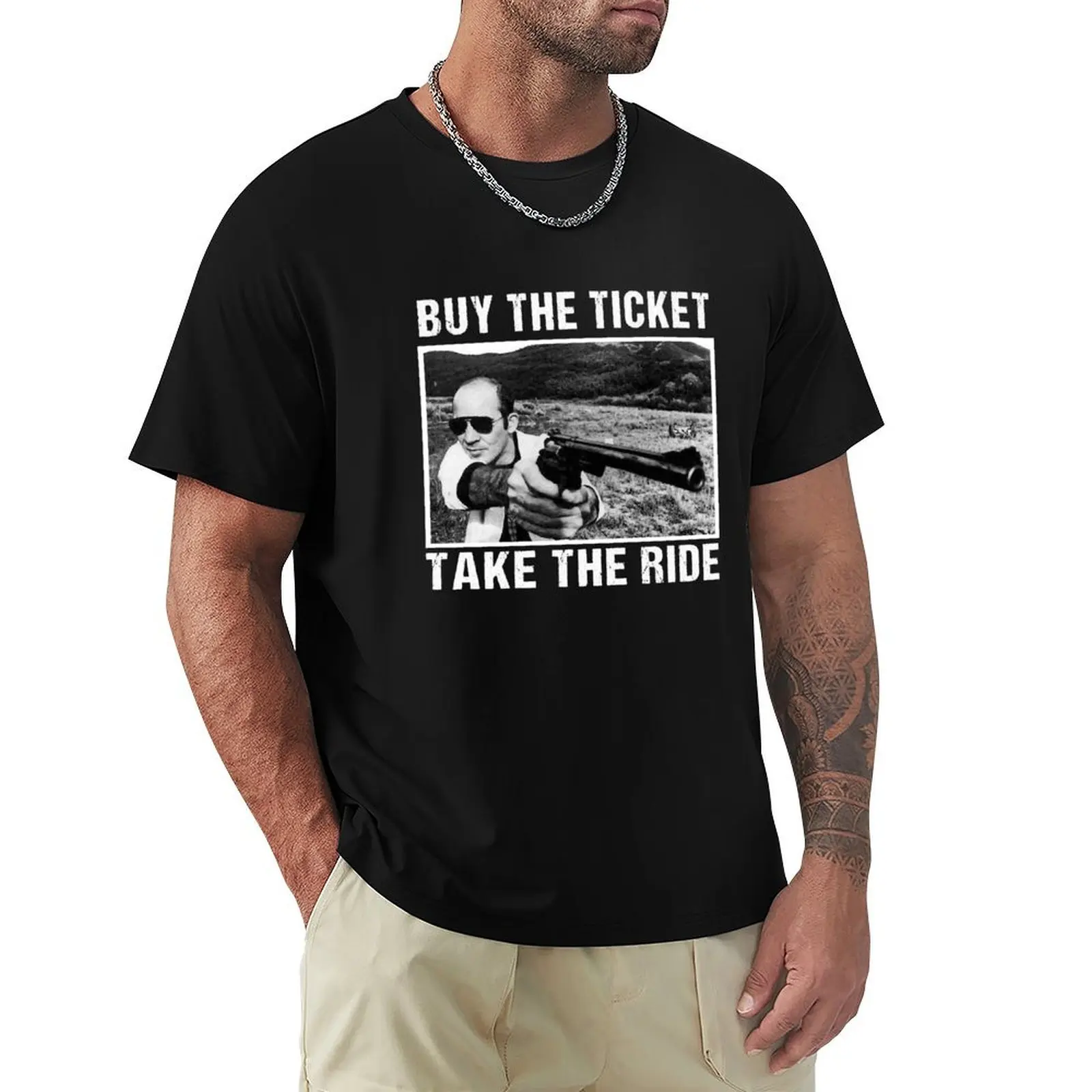 Buy the ticket Hunter S art thompson sling gifts T-Shirt t shirts for man cotton T-Shirt
