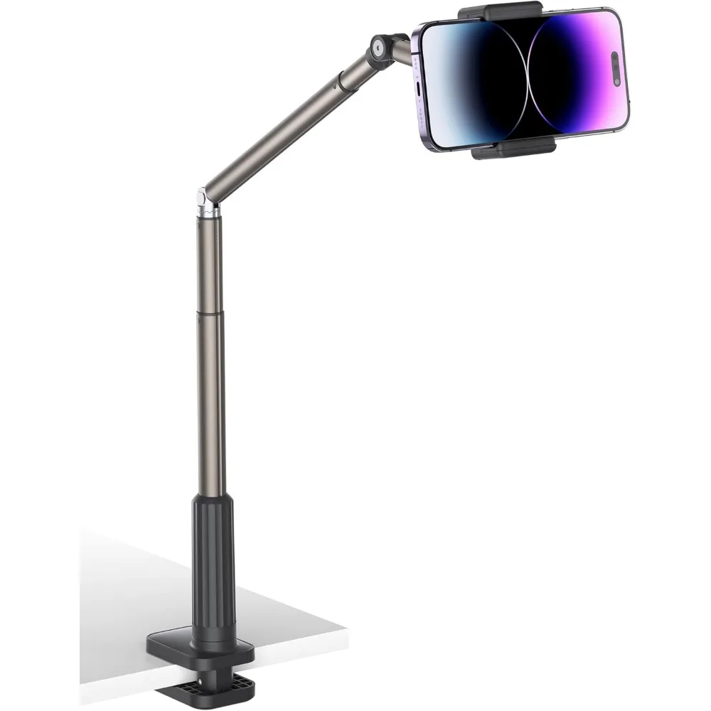 

Гибкое крепление для телефона на гибкой стойке 360° для стола и кровати, для просмотра сверху, с длинным кронштейном, черное