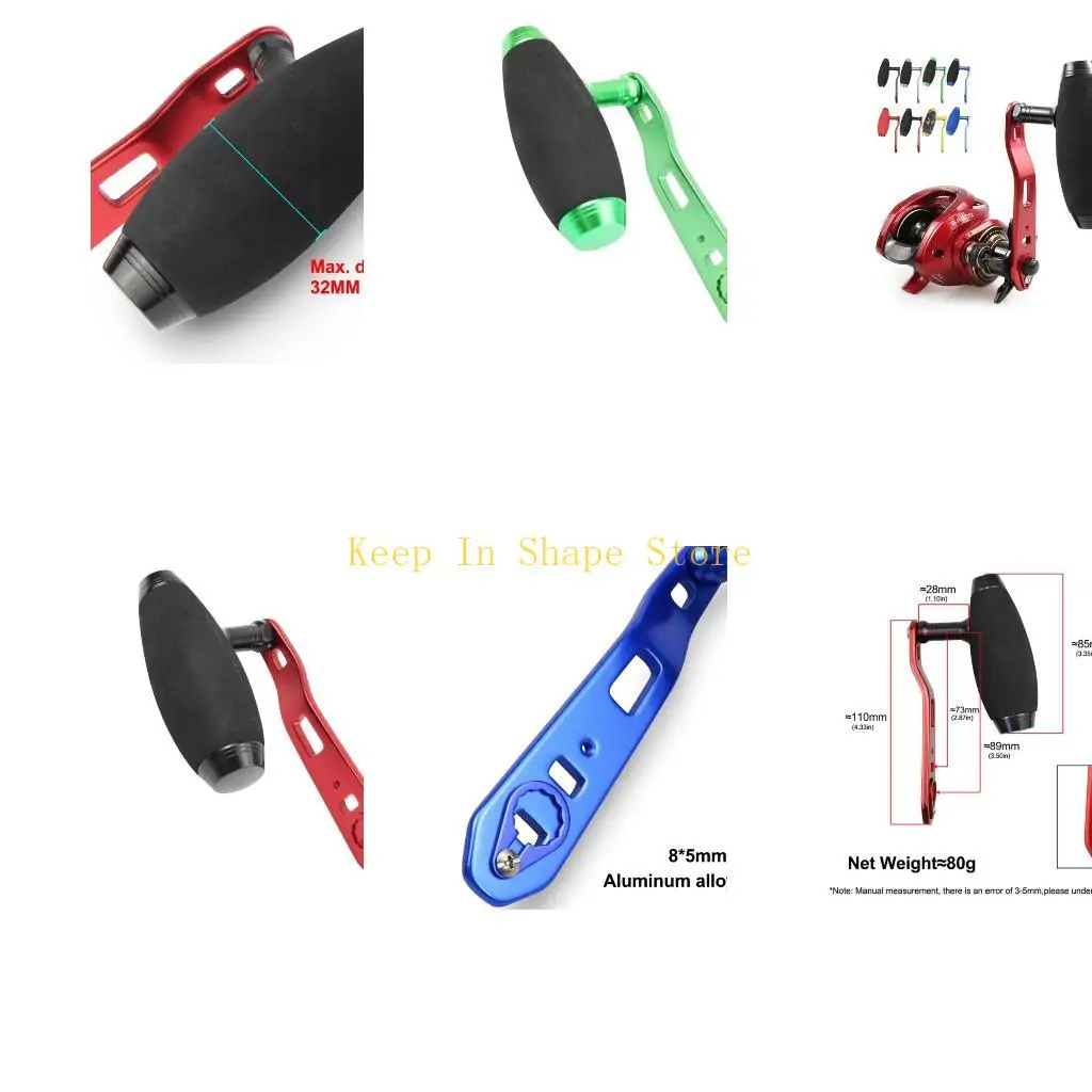 

U1JC Fishings Reel Handle Baitcasting Reel Handle Fishing Reel Handle Aluminum Handle Knob Grip Replacements Assembly Part