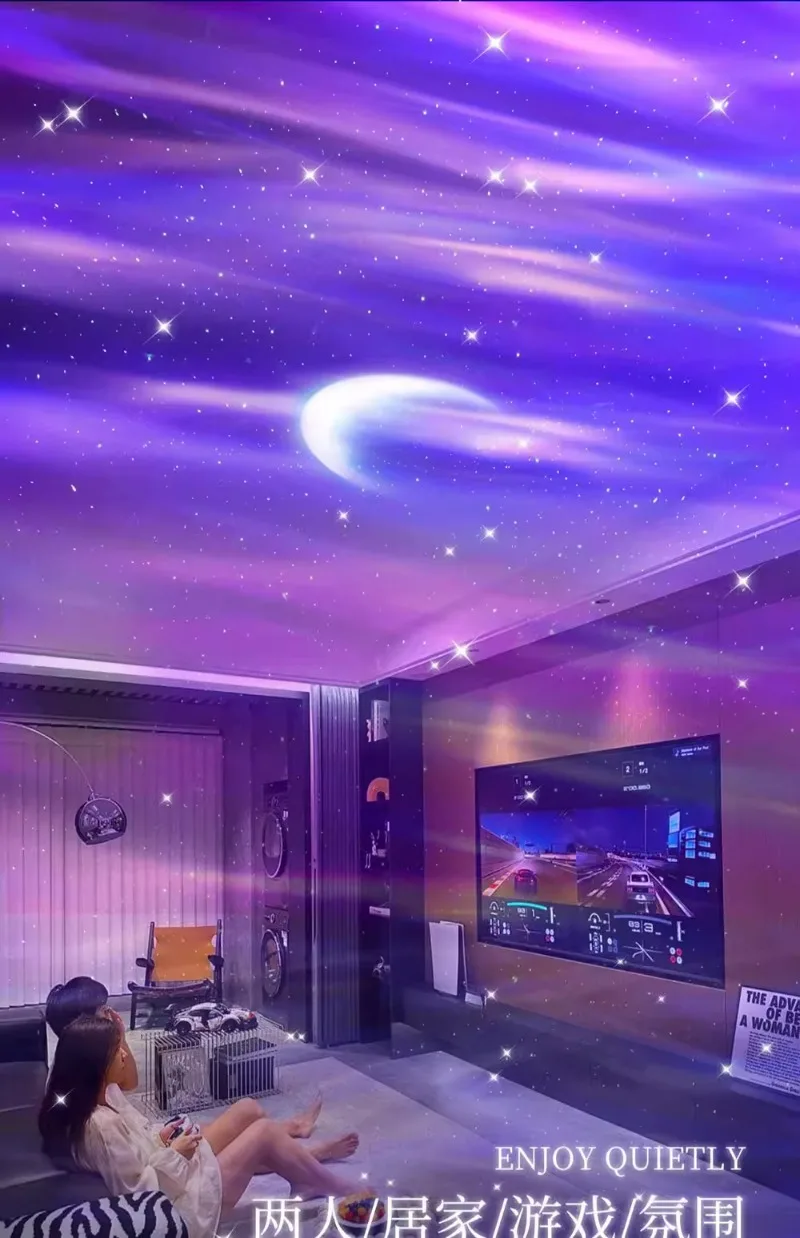 雰囲気：オーロラ、星空投影ライト、星空ルーム、寝室のロマンチックな雰囲気と魅力、雰囲気：ニ