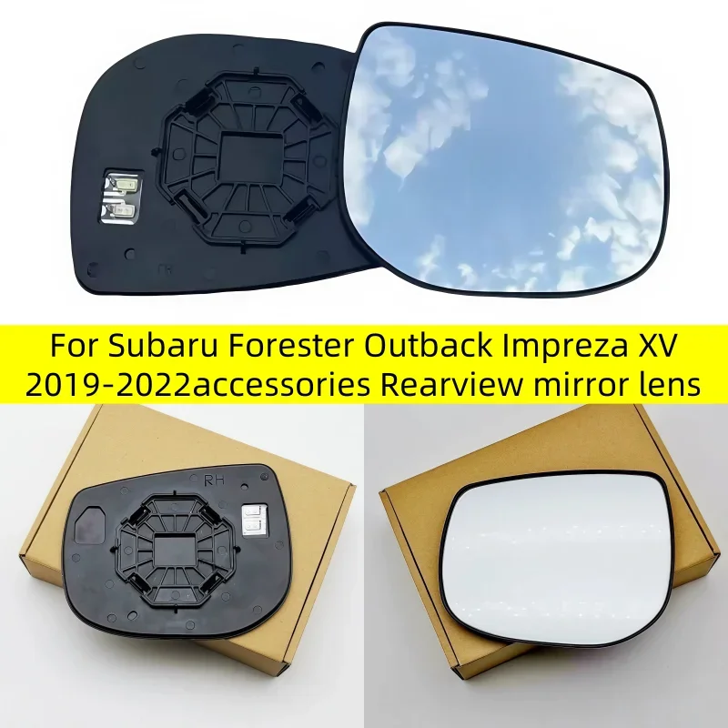 For Subaru Forester Outback Impreza XV 2019-2022 Car Accessories Rearview Mirror Lens Mirror Glass Lens Heated White Mirror