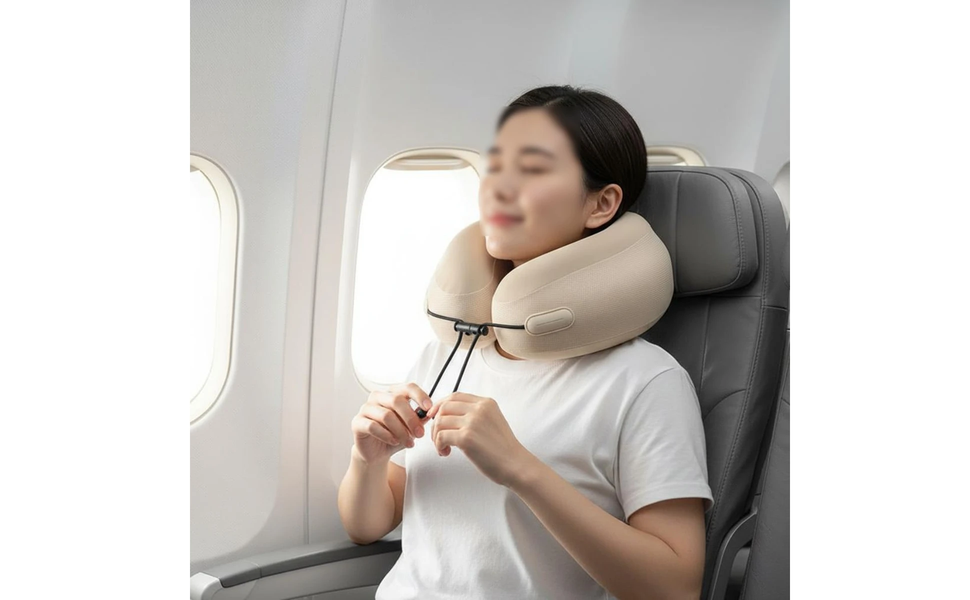U-Shaped Neck Pillow Textured Cover U Shape Neck Pillow Headrest Ergonomic Rest Aid Lightweight