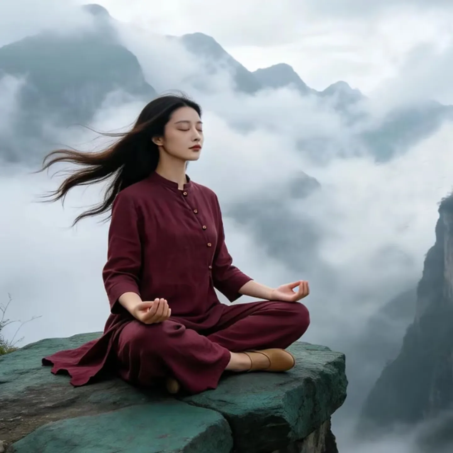 Chic Pure Cotton Hanfu Set for Women Summer Season Traditional Chinese Linen Two-Piece Suit with Slanted Collar Zen Meditatio...