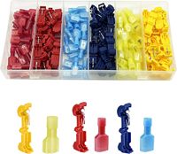 120PCS T-Tap Wire Connectors Kit T-Tap Self-Stripping with Nylon Fully Insulated Male Quick Disconnects for Car Boat
