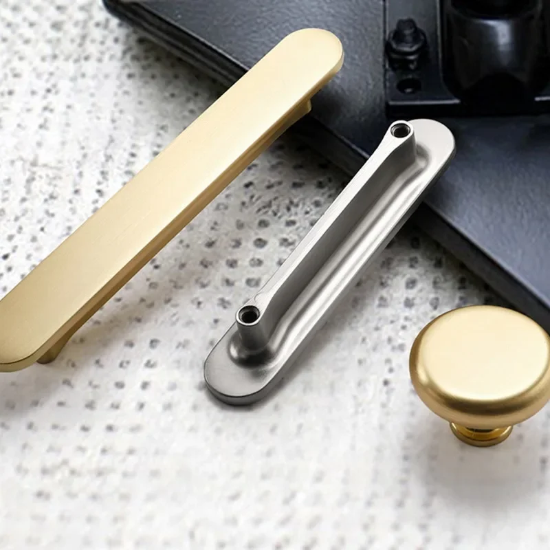 10PCS Hole Centers Kitchen Drawer Handle Door Cabinet Pulls Zinc Alloy Handle Modern Brushed Hardware for Wardrobe Bathroom