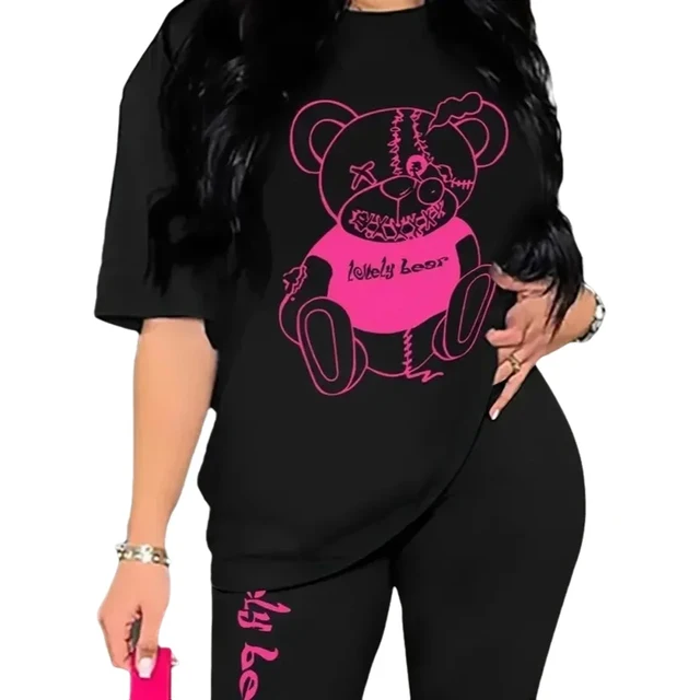 Zabawny niedźwiedź główna marka modowa t-shirty z krótkim rękawem dla kobiet dziewczyna letnie nowe designerskie topy z nadrukiem