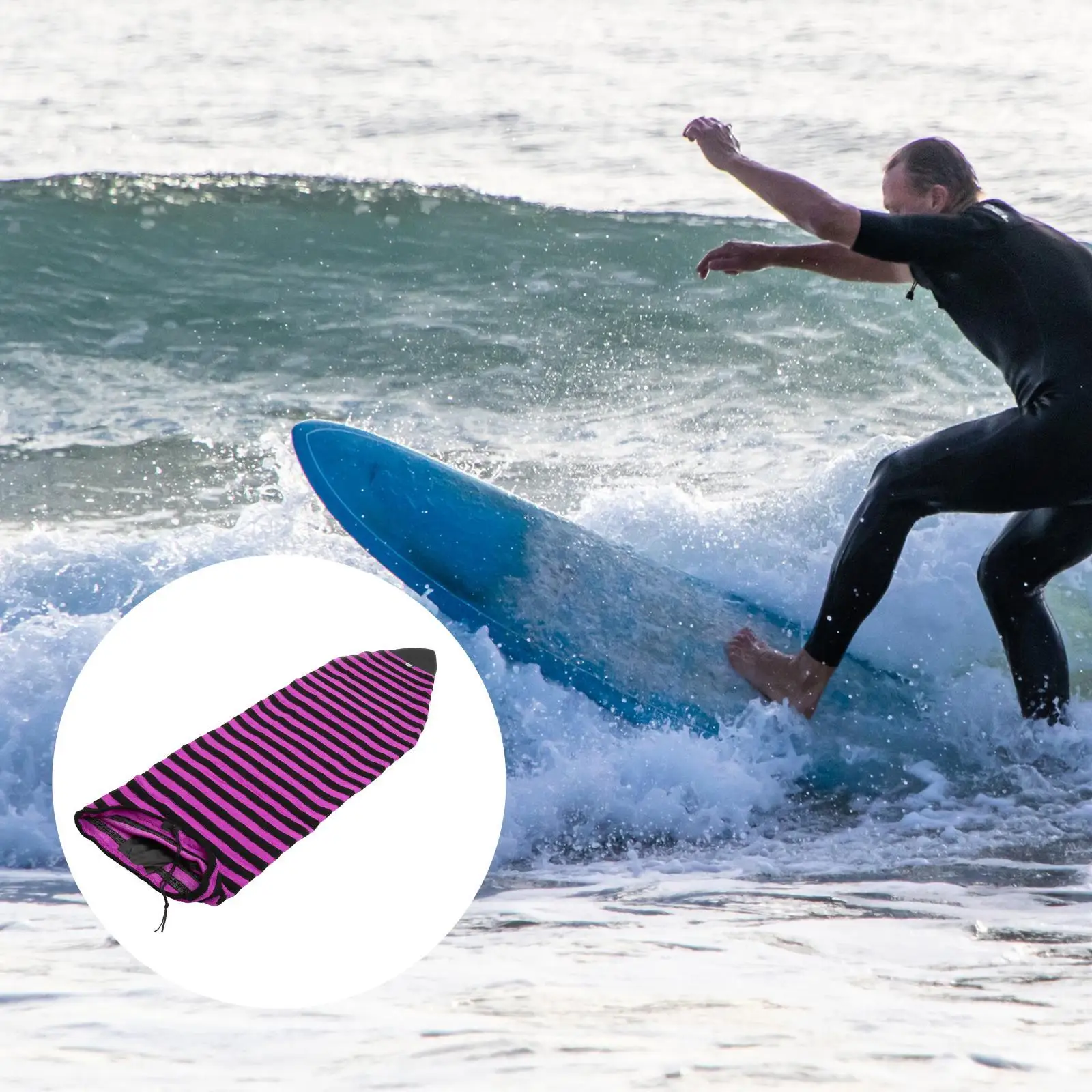 

Surfboard Sock Cover Lightweight Stretch Surf Surfing Board Protective Bag with