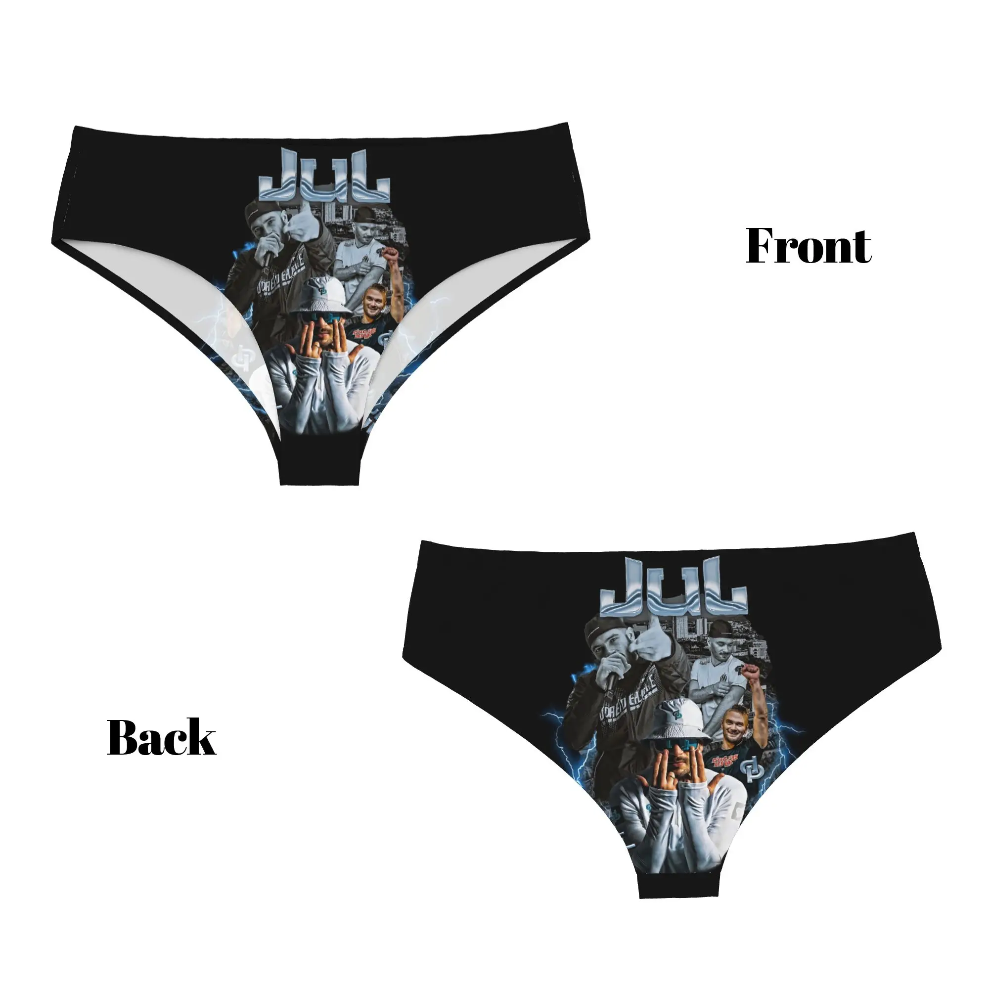 Custom Womens J-Juls Hip Hop Gesture Panties Comfort French Singer Briefs Underwear view 4