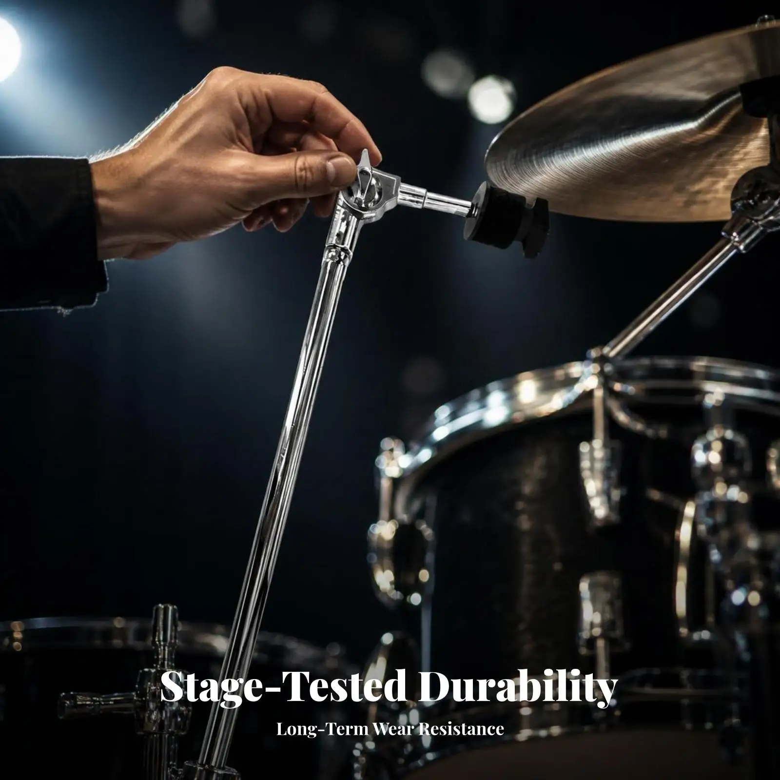 Easy to Adjust Drum Rod with Clamp | Sturdy Zinc-Alloy Construction, Tightening Knob, Percussion Mounting Rod, for Stage