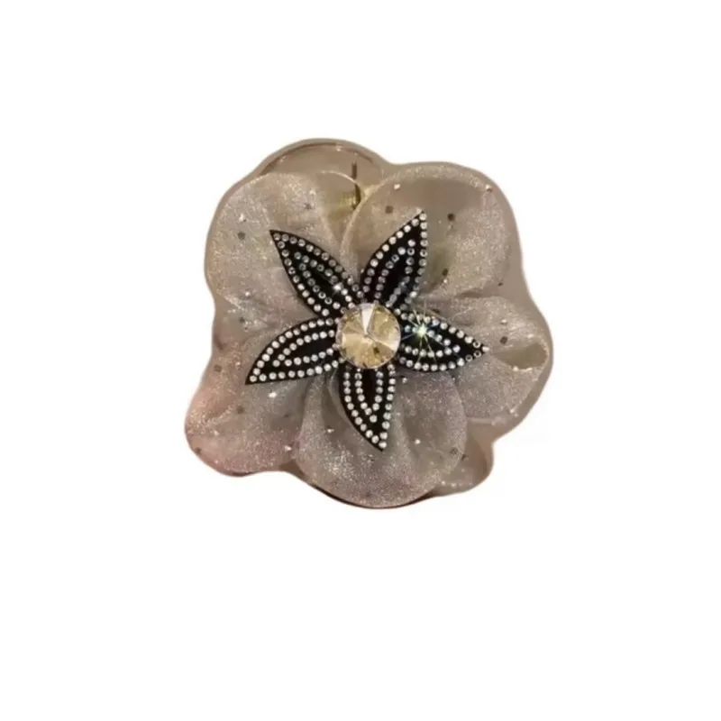 إكسسوارات شعر رائعة بمشبك زهرة من حجر الراين الشبكي للنساء