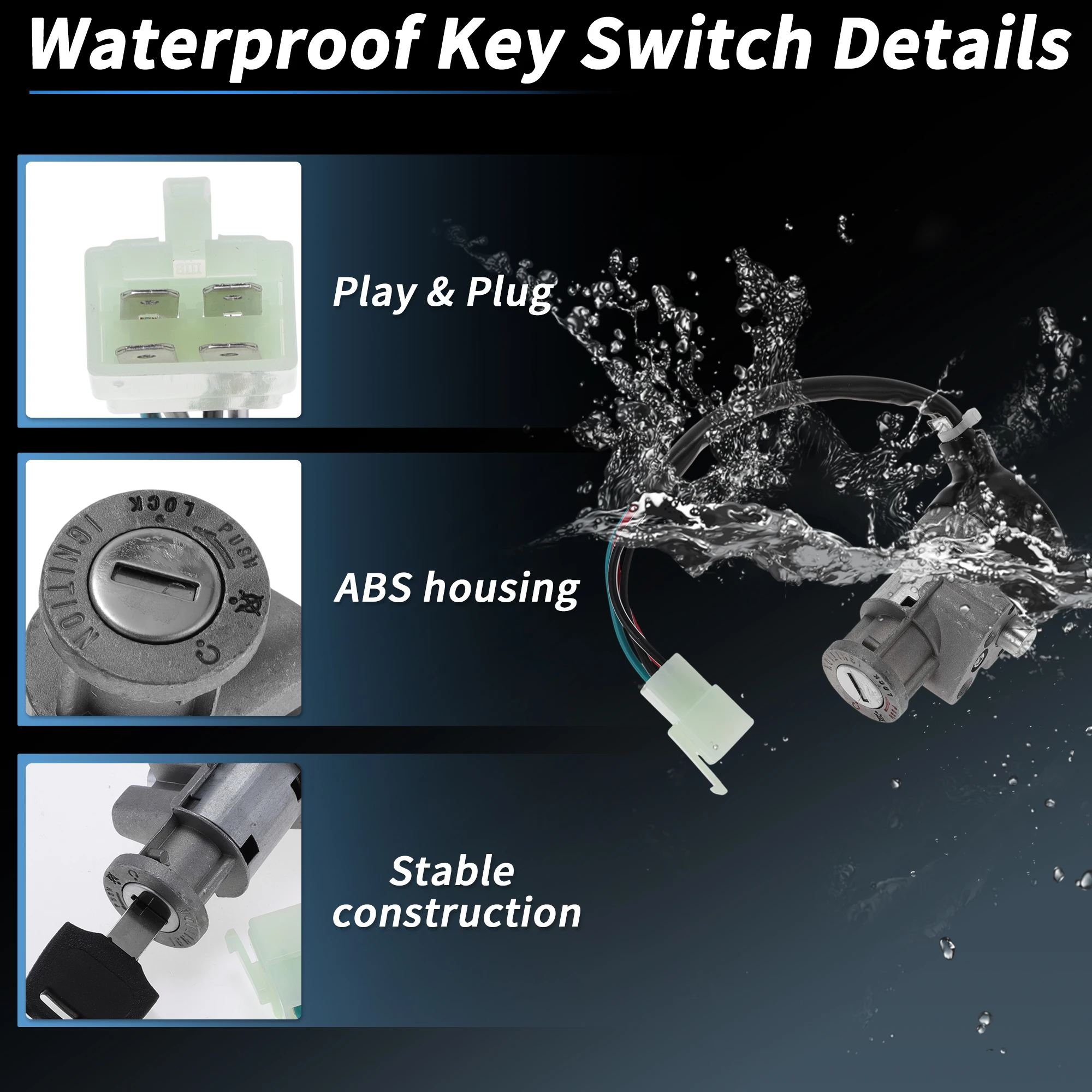 X Autohaux مفتاح إشعال التبديل No.35010KS4711 لهوندا CN250 اللولب 1986-2007 1 Set #4