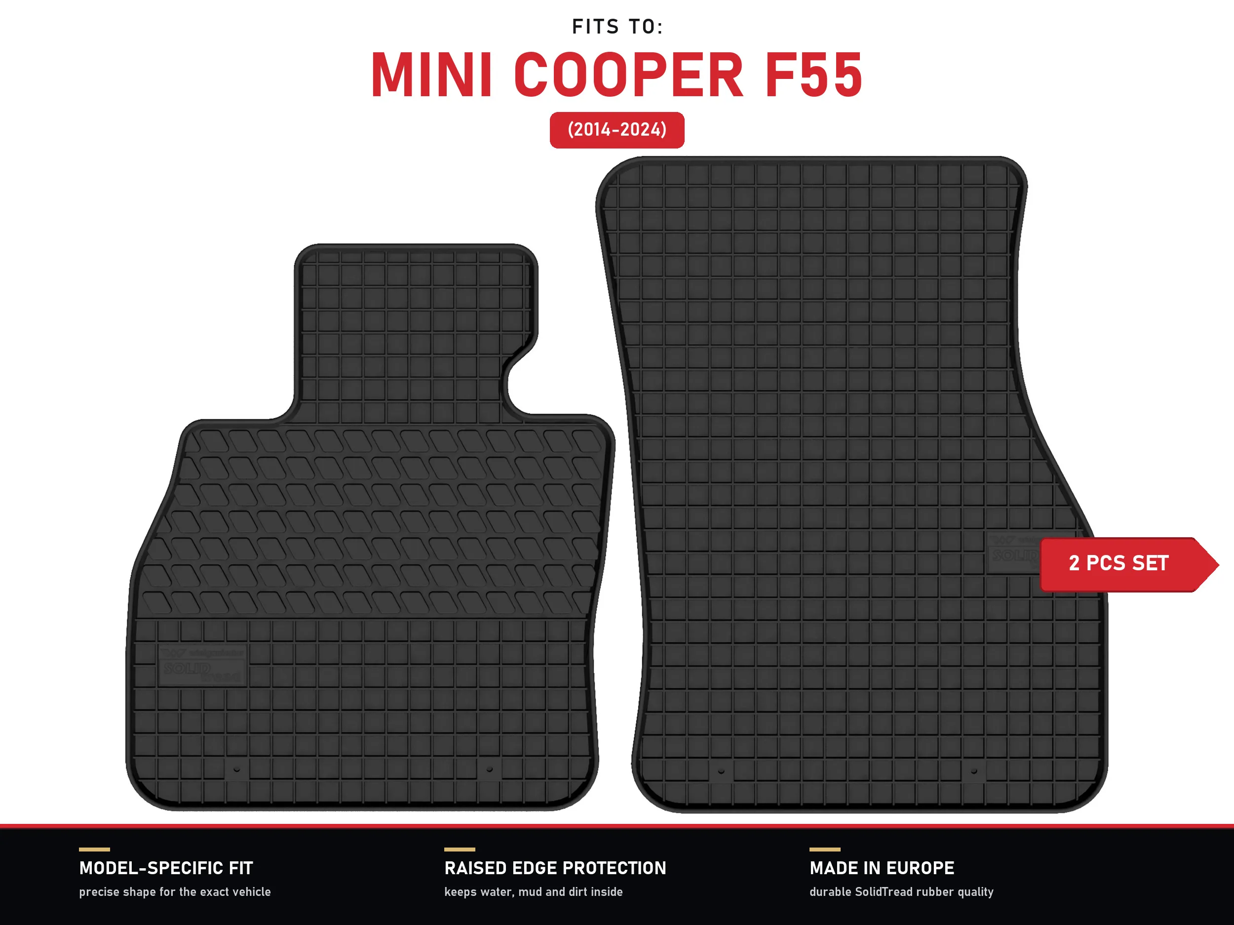Rubberen voormatten voor: Mini Cooper F55 2014-2024 hatchback