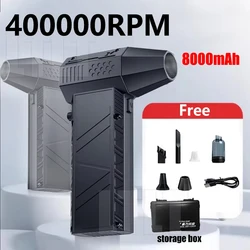 Turbo jet fan 8000mAh Rechargeable Blower Turbo Fan Brushless Motor Air Blower 400000 RPM Portable Dust Blower Electric Dryer