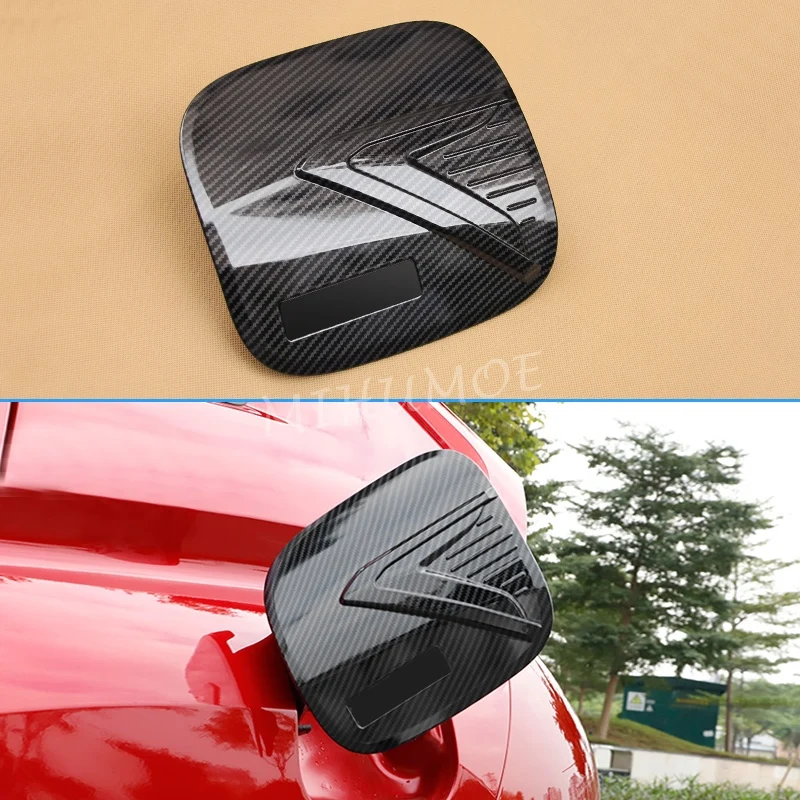 For Mitsubishi Eclipse Cross 2018-2026 Carbon Fiber Car Gas Fuel Tank Cap Oil Box Cover Trim Accessories