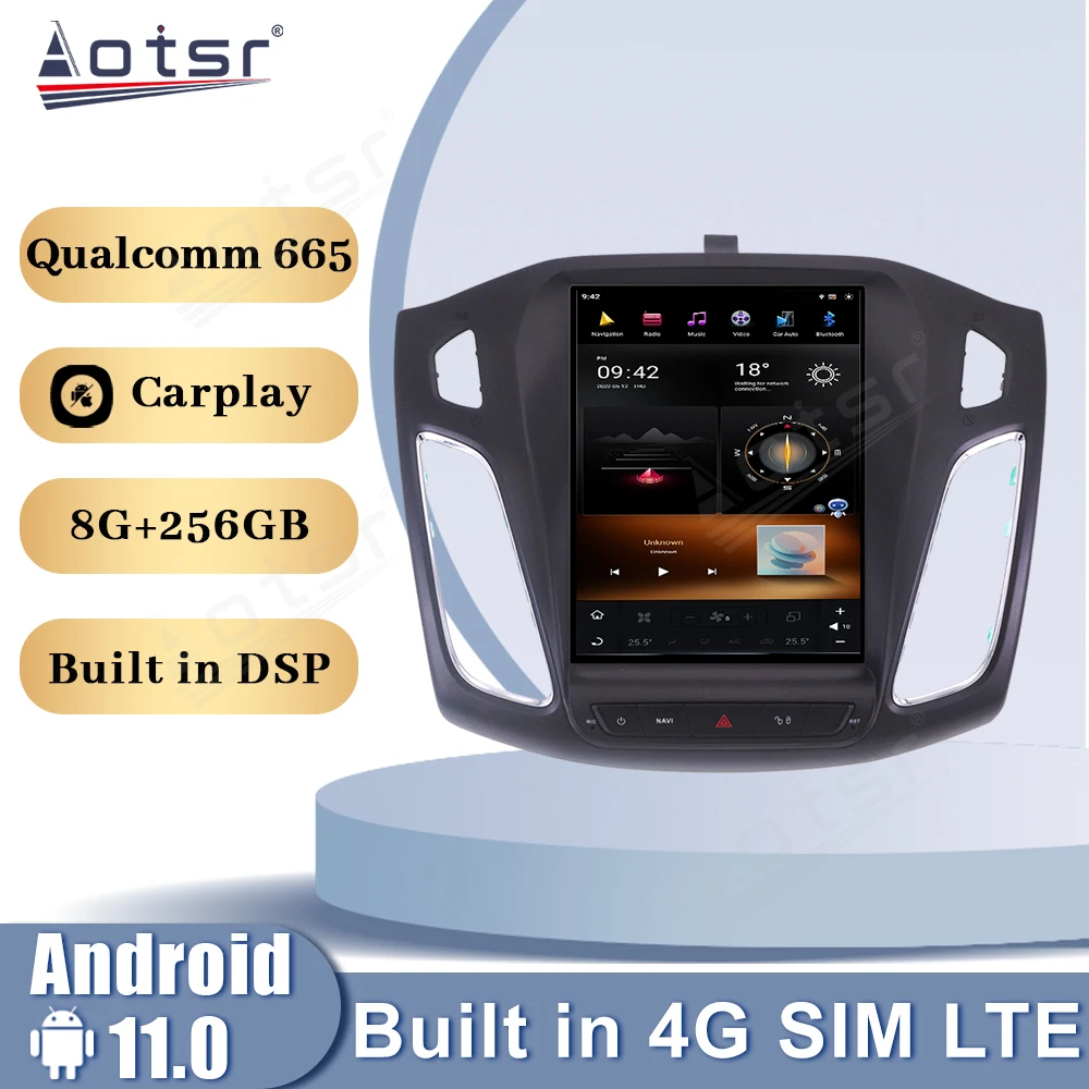 Qualcomm Snapdragon 665 Android 11 Car Radio For Ford Focus 3 2012 2013 2014 2015 2016 2017 2018 5G Carplay GPS Stereo Head Unit