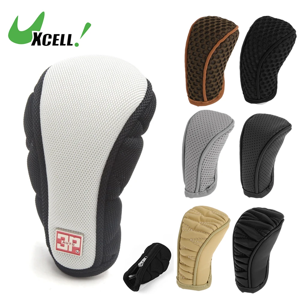 Uxcell Universal Automatic 6 Style Nylon Zipper Car Shift Hand Gear Knob Lever Cover Protector 12x7cm