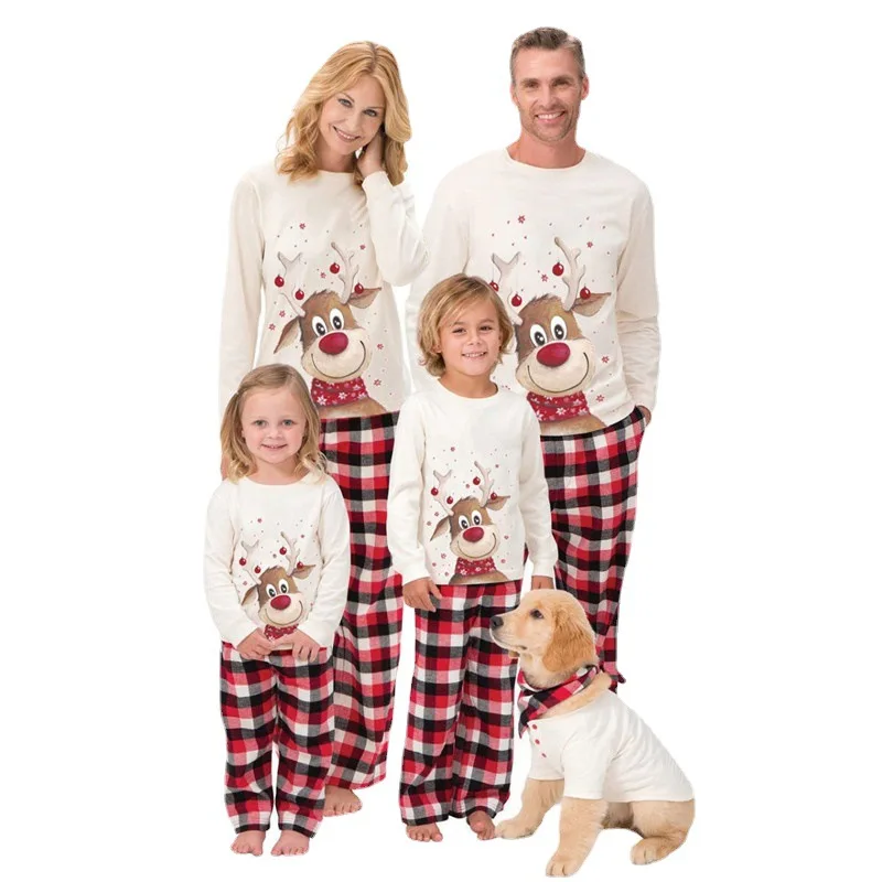 Christmas Pajamas Family Set Deer Adult Mother Kids Baby Xmas Family Matching Outfits 2023 Family Christmas pajamas Dog Clothes