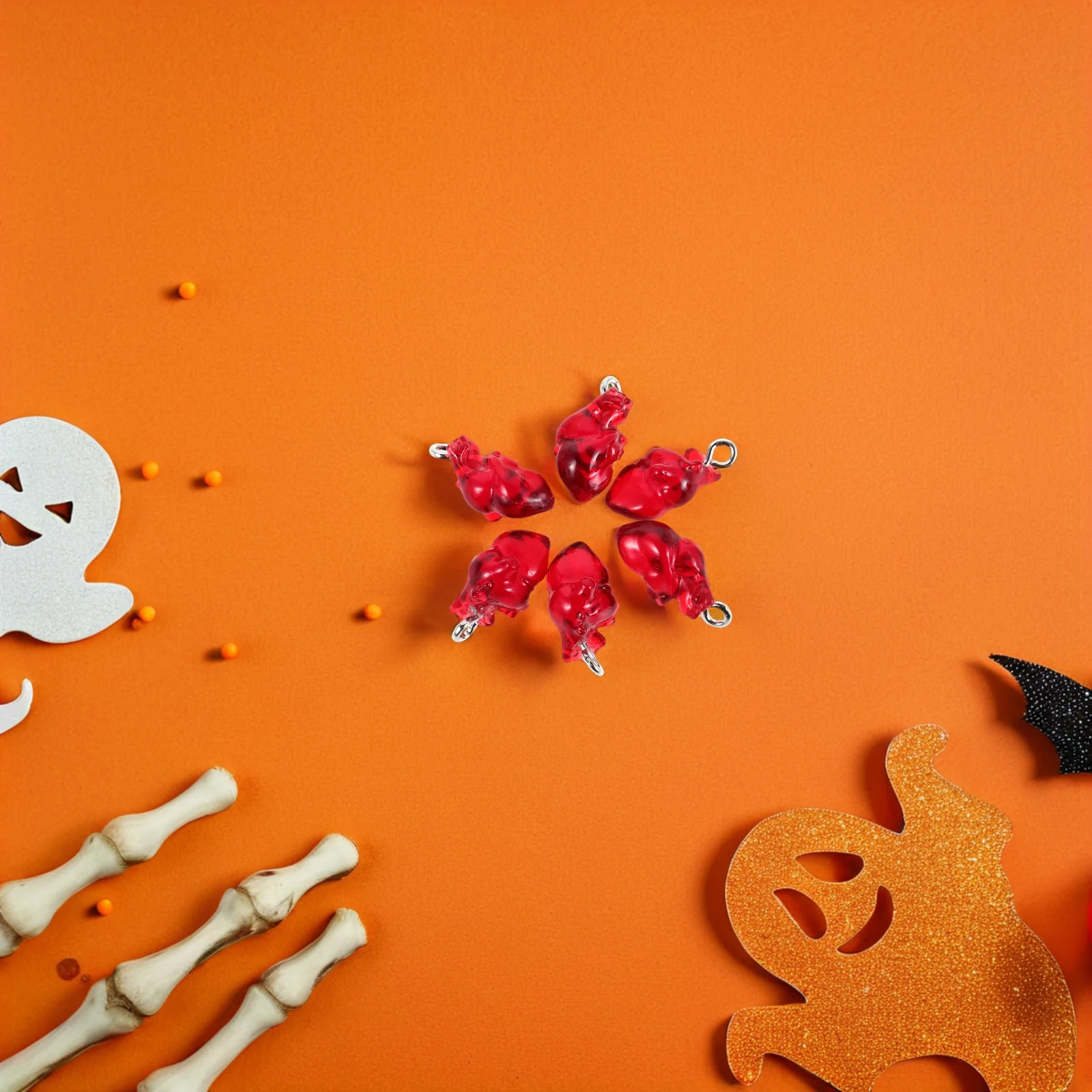 15 قطعة المعلقات على شكل قلب القوطية الأحمر منحوتة السحر DIY بها بنفسك صنع المجوهرات إكسسوارات الهالوين للأقراط والقلائد والأساور