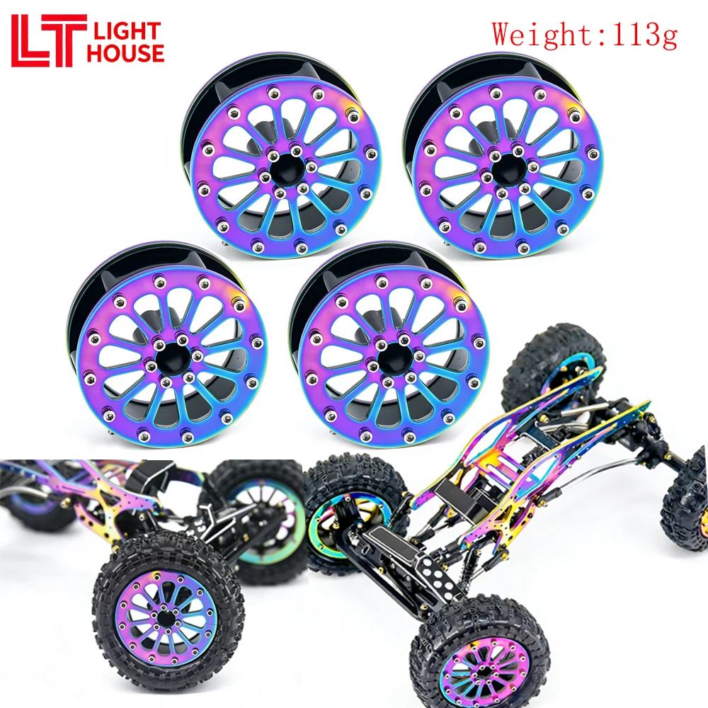 

LIGHT HOUSE RC SCX24 AX24 1.8" Aluminum Wheels Dazzling colour BeadlockWheel Rim For Axial SCX24 AX24 1/24 4pcs/set