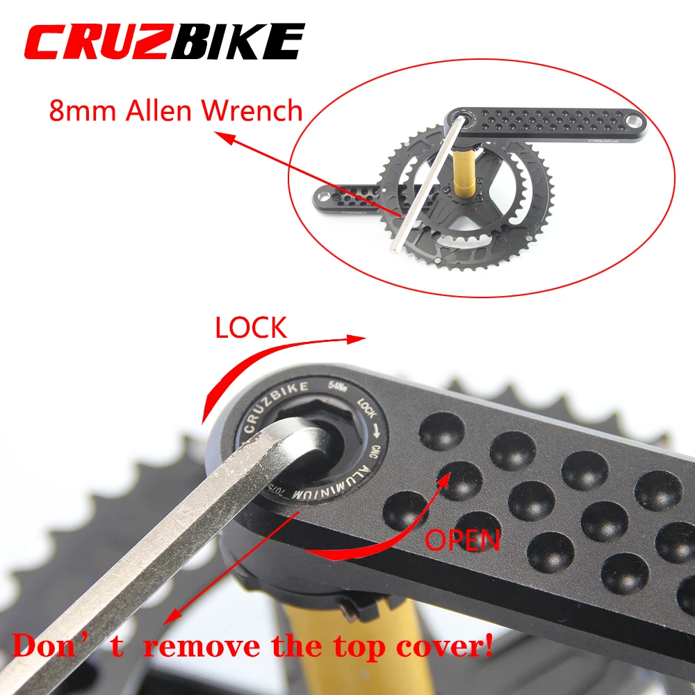 CRUZbike Road Bike Crankset 170mm Crank 9/10/11/12 Speed Double Chainring with Bottom Bracket Bicycle Accessories