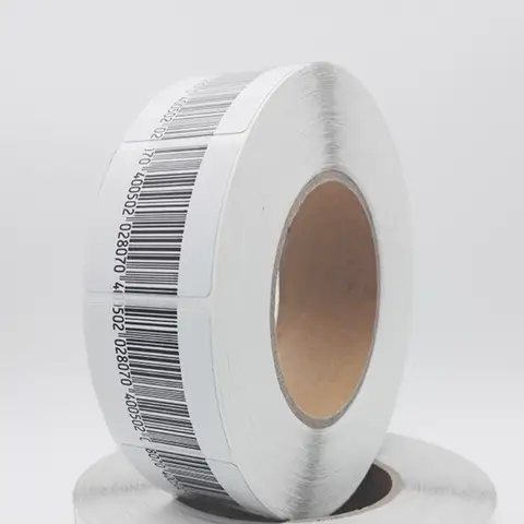 1000Pcs/rol Soft  Label Sticker of Supermarket Commodity Library EAS Anti-Theft Label of Supermarket Convenience Store RF 8.2MHZ