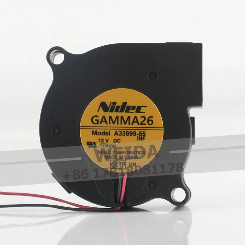 

Original genuine NIDEC A33999-55 5015 12V 0.17A 5CM turbo fan blower 50X50X15MM cooling fan
