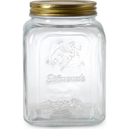 Metal Vacuum Lid Borosilicate Glass Jar 1420 ml