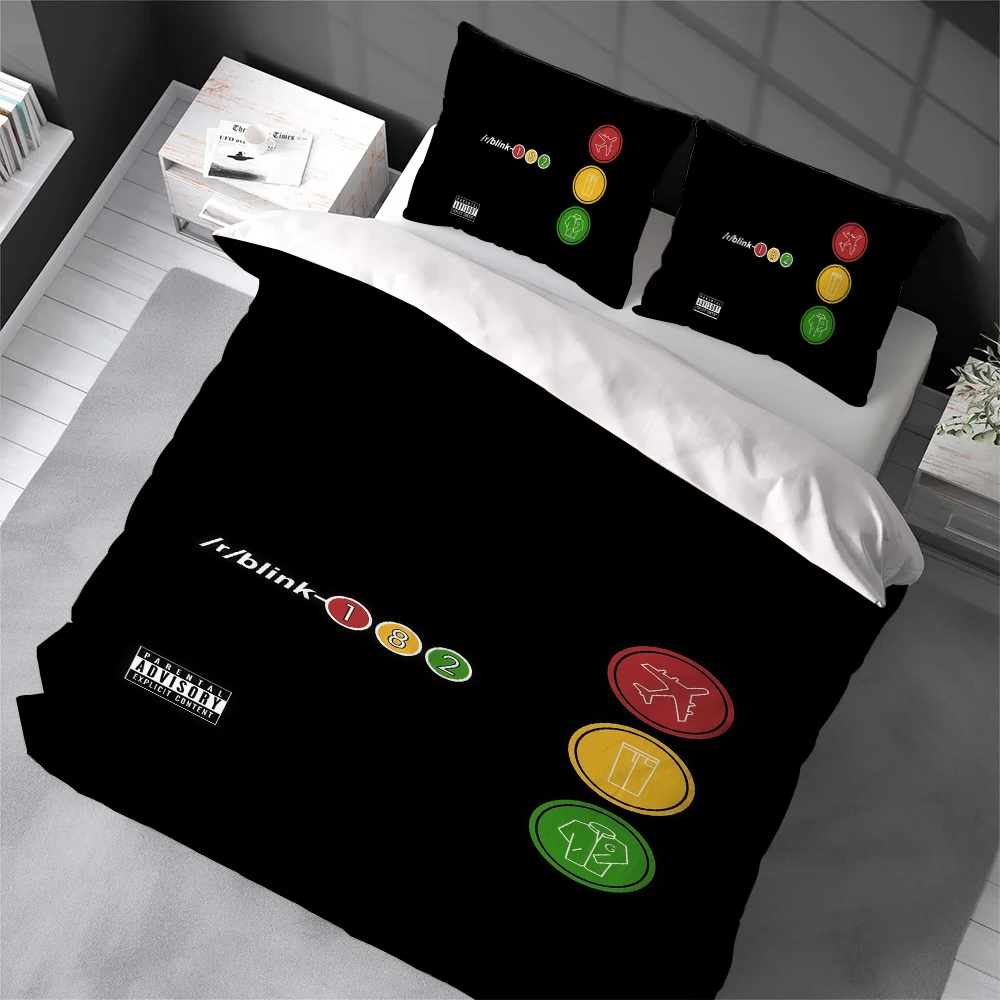 Band B-Blink 182 Pop Duvet Cover Set Home Style Bedding Soft Laundry Cotton Bed 3 Piece Set Student Dormitory Gift